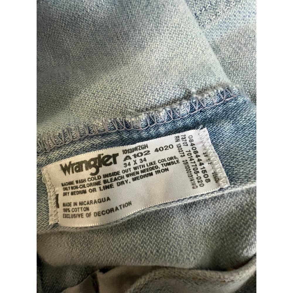 Wrangler Cowboy Cut Jeans Mens 34x34 Light Blue Good Straight Leg Denim - Picture 3 of 9